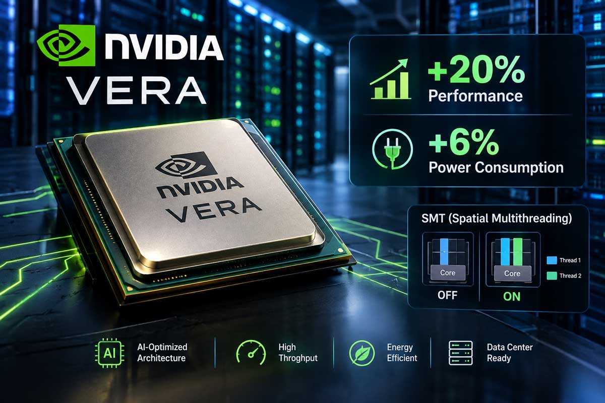NVIDIA Vera : le SMT booste les performances de plus de 20 % pour seulement 6 % d’énergie en plus